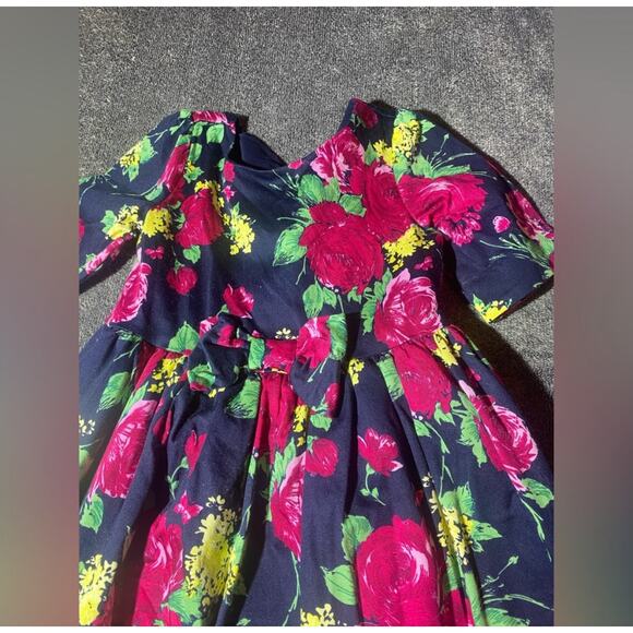 NWOT Janie and Jack $98 Black/Red Floral Dress ( 3T ) - Picture 4 of 9